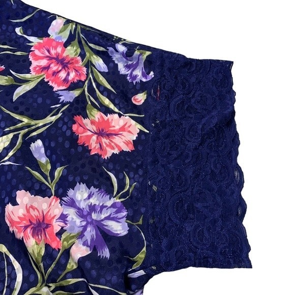 Vintage Lucie Ann II Floral Lacey Lingerie Robe Kimono Made in USA Size Medium - Picture 10 of 14